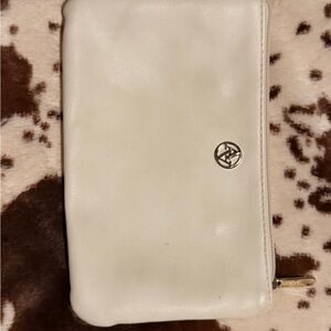 White Clutch with Gold Logo